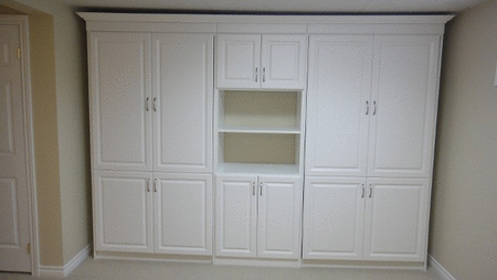 2 Single Wall-Beds with Center Cabinet