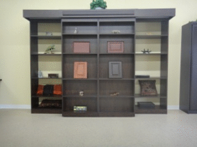 Sliding Library Murphy Bed. This unit is located and can be veiwed in our London Showroom